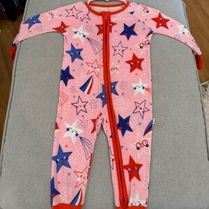 HTF Pink July 4 Little Sleepies Zippy 3-6mo